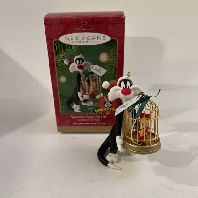 2000 Hallmark Looney Tunes Sylvester's Bang-Up Gift Christmas Ornament in Box