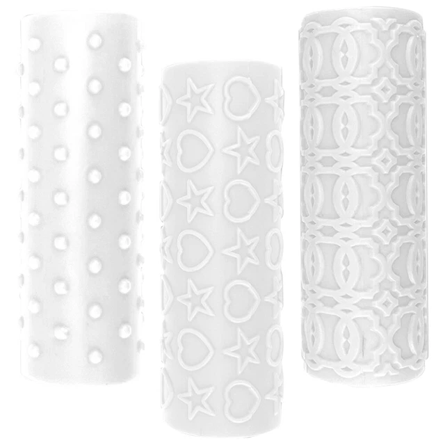 3 piezas Rodillos de arcilla Barra de textura de arcilla Herramientas de joyería Rueda de desplazamiento