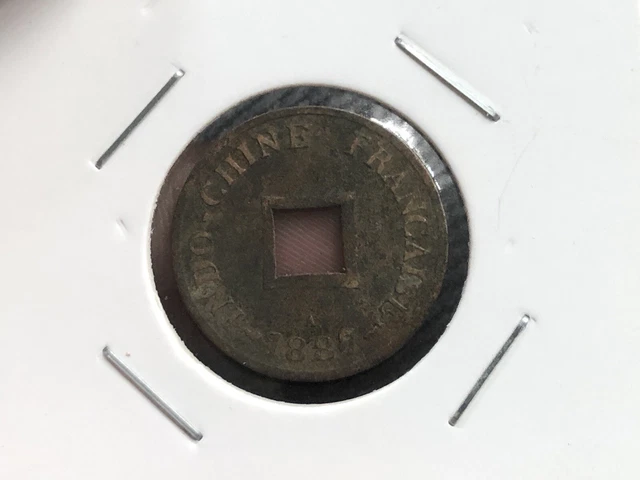 2 Sapque = 1/5 Cents Indochine Indochina Coins 1887 Vintage Rare_LDP Shop.