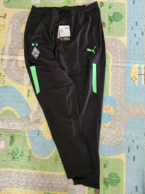 Puma BMG Borussia Mönchengladbach Trainingshose Sporthose Hose schwarz Gr. L