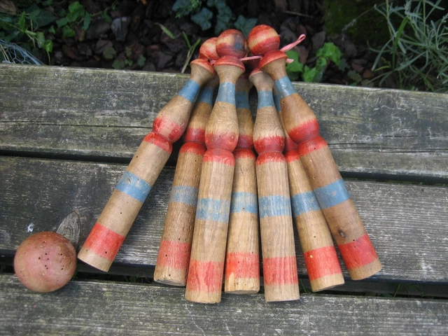 ANCIEN JEU DE quilles en bois EUR 32,00 - PicClick FR