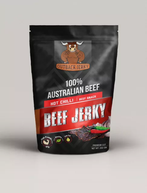 Beef Jerky Hot Chilli 200G West Australian Outback Premium Beef Factory Fresh