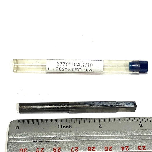 * Garr Solid Carbide Step Drill Flute 0.2677" DIA 8/10 .262 step dia 135 deg pt