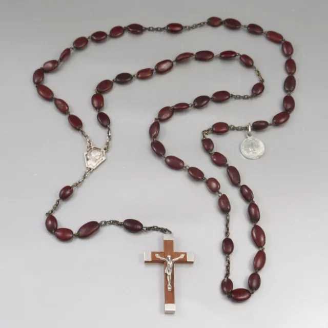 Vintage French Art Deco Rosary, Crucifix, Beads, Our Lady of Lourdes, Centennial