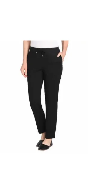 Dalia Ladies' Pull-On Pant with Drawstring Black 2X |B20