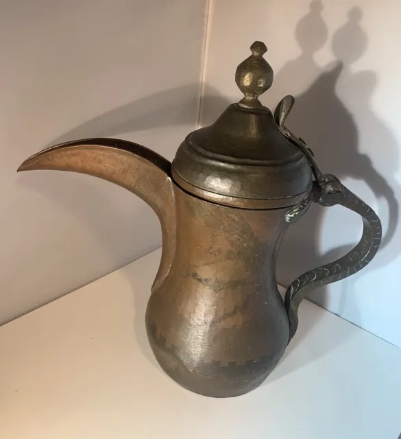 Antique RARE Iraqi Small Bedouin Arabic Dallah Brass Copper Coffee Pot دلة بغداد