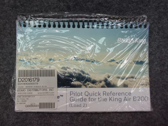 Bendix King AeroVue King Air B200 Pilot Quick Reference Guide P/N D201610000079
