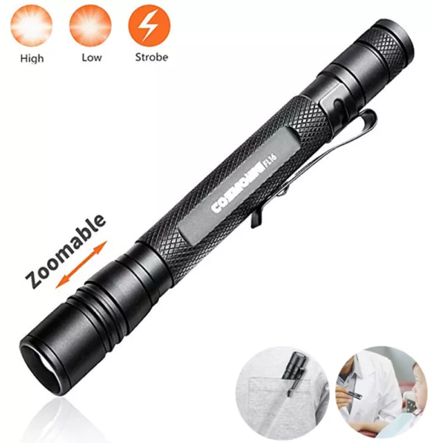 Zoomable Super Hell Pen Light LED Taschenlampe Skalierbare Stift Licht Lampe AAA