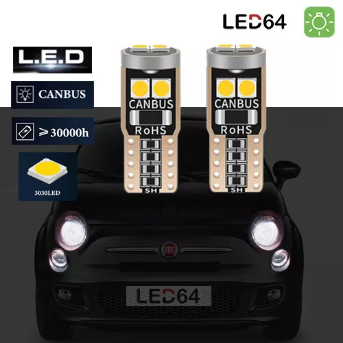 2 ampoules à LED 3030 veilleuses / feux de position blanc pour Fiat 500 C L