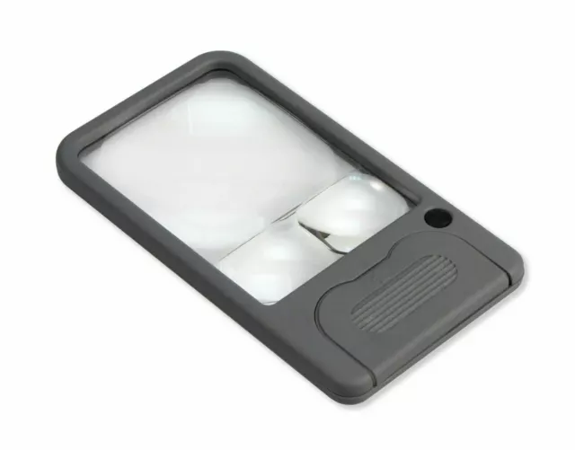 LED Pocket Magnifier Multi Power Reading Lens 2.5x 4.5x 6x Lighted Carson PM-33