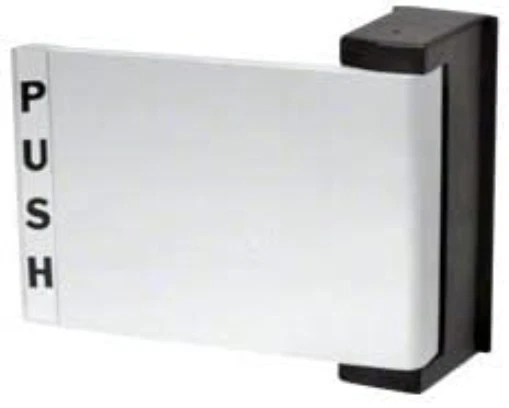 CRL Satin Aluminum Finish Universal Push-Pull Paddle Handle Push to Left