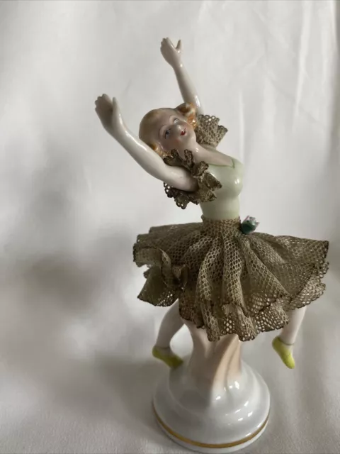 DRESDEN LACE BALLERINA Made in Occupied Japan MARKED TS Vintage EUC $9. ...