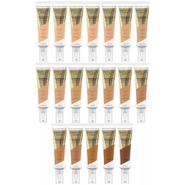MAX FACTOR Miracle Pure Skin Improving Foundation 30ml - CHOOSE SHADE - NEW