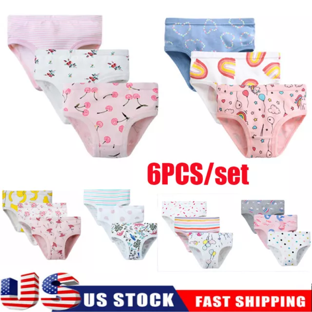 6Pcs/Set Girls Baby Underwear Soft Cotton Panties Kids Underpants
