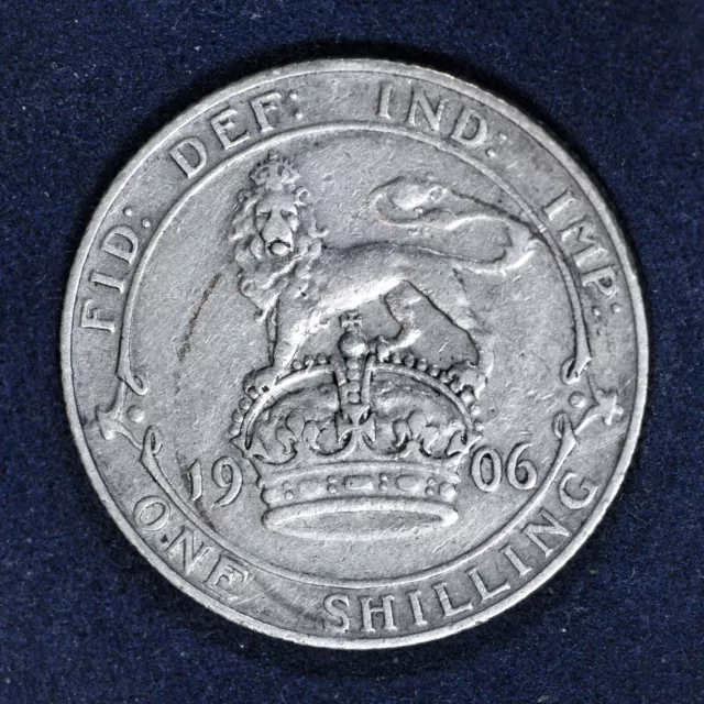 Gb Edward Vii Silver (.925) Shilling - 1906 ++ High Grade! ++[105-10]