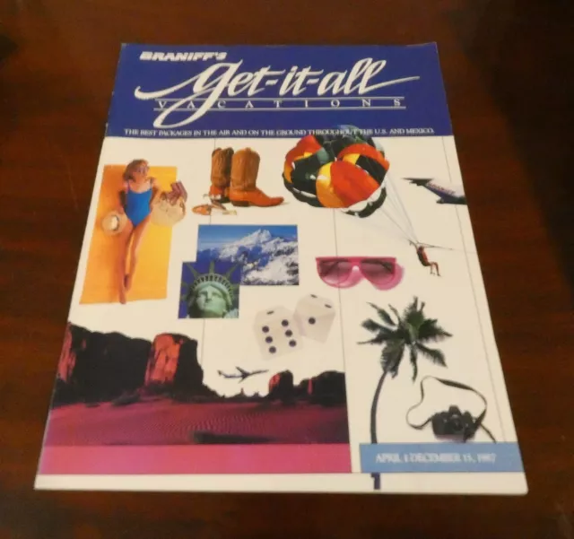 Braniff Airways Airlines Braniff's Get-It-All Vacations Brochure 1987