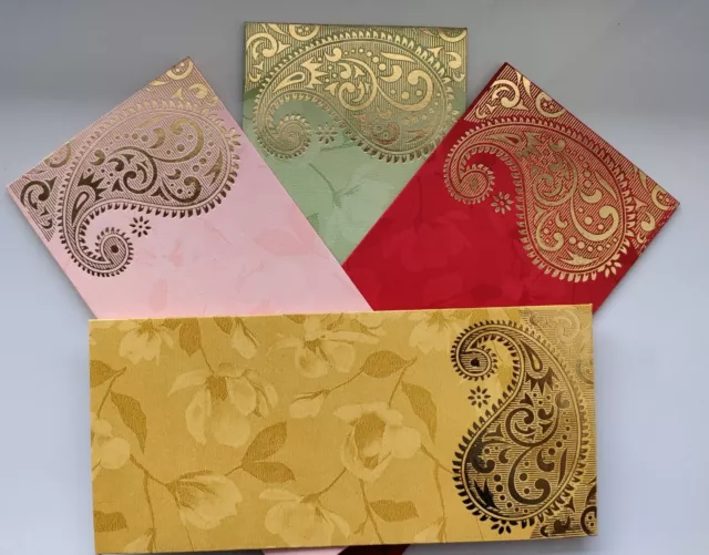 10xColored Luxury Designer FANCY ENVELOPE GIFT WEDDING MONEY For OCCASION Uk