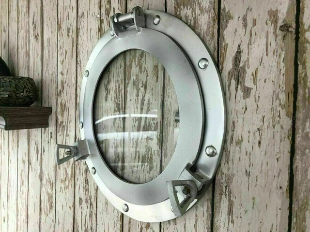 Nautical Brass Ship Porthole Mirror Maritime 12" Wall Decor Cabin Window