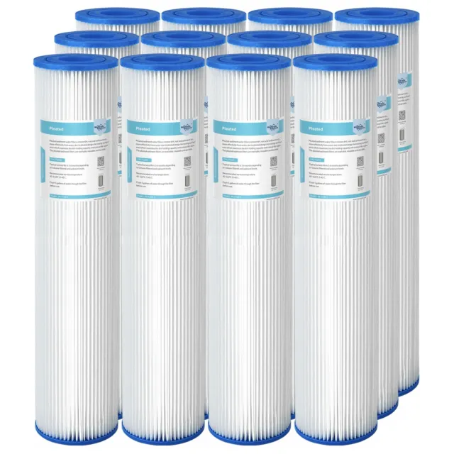 20" x 4.5" Big Blue Whole House Washable Pleated Sediment Water Filter Cartridge