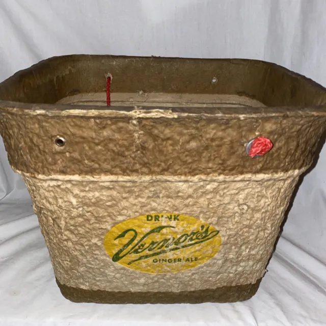 Vintage RARE 1940’s Vernor’s Ginger Ale Cooler Bucket Jardier Soda Advertising