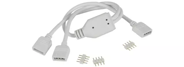 Lyyt 153.900 RGB LED Tape Y-Splitter Lead 0.3 m and 4-Pin Connectors - White