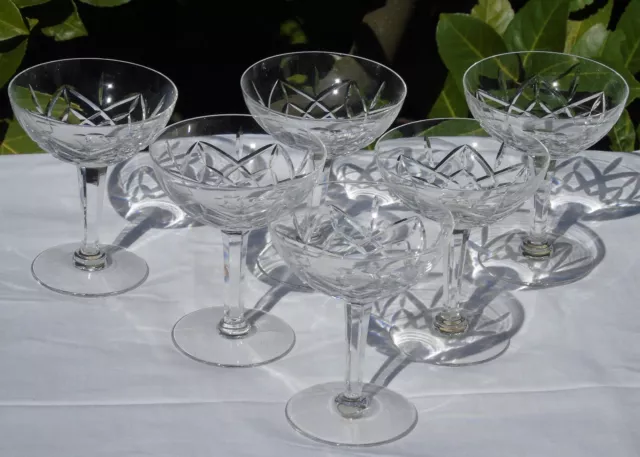 Cristallerie de Lorraine - Service de 6 verres à eau cristal, modèle  chantilly