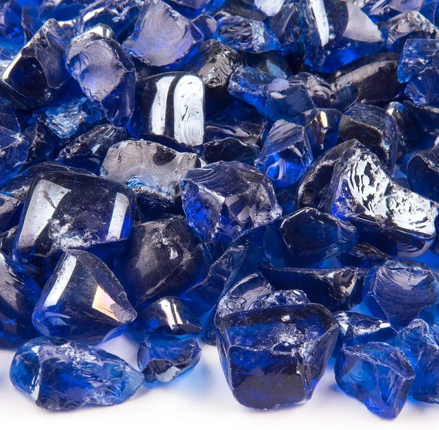 (10 libras) Roca de vidrio ultra premium azul cobalto de 1/2"" - 1"" pulgada, fo