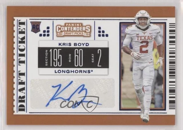 2019 Panini Contenders Draft Picks College Ticket Kris Boyd #246 Rookie Auto RC