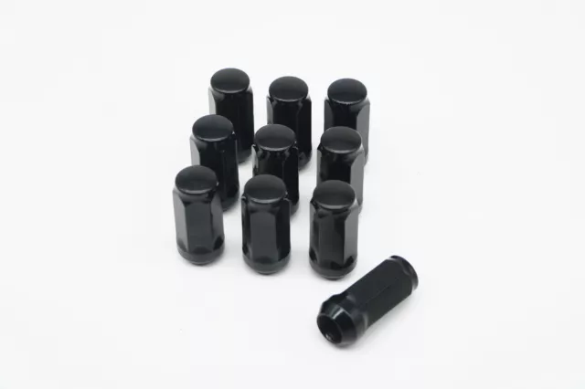 M14x1.5 Black Bulge Acorn Lug Nuts 1.95“ Long Wheel Nuts 3/4" Head Set of 17