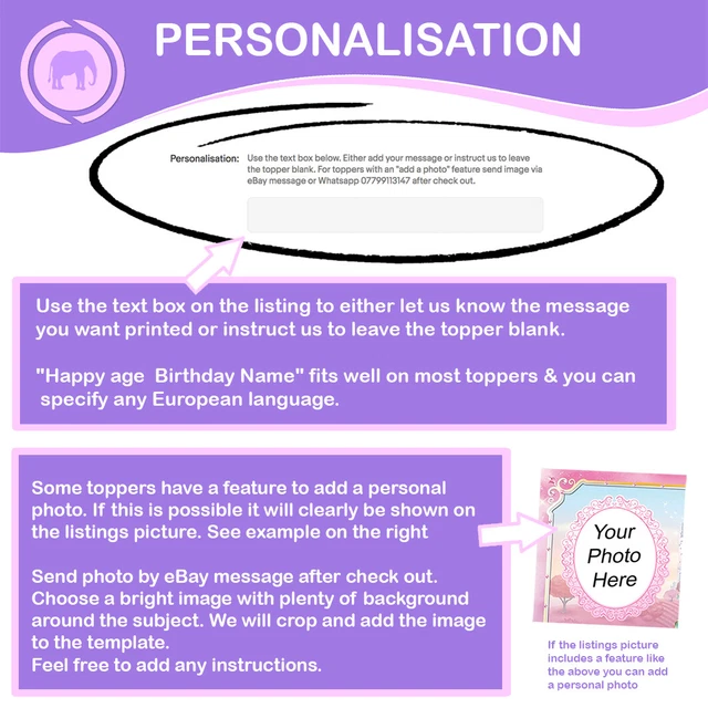 ANGEL & STITCH Cake Topper Personalised Edible Icing size inc Costco