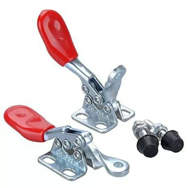 4pcs Pack Red Toggle Clamps GH201A 201A Quick Release Tool Horizontal Clamp
