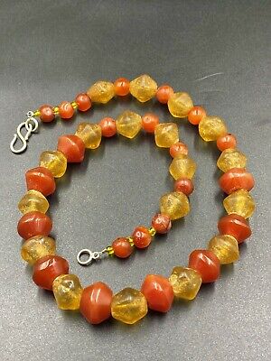 Old antique beads of crystals and carnelian from Himalaya Indo Greeks rare bead