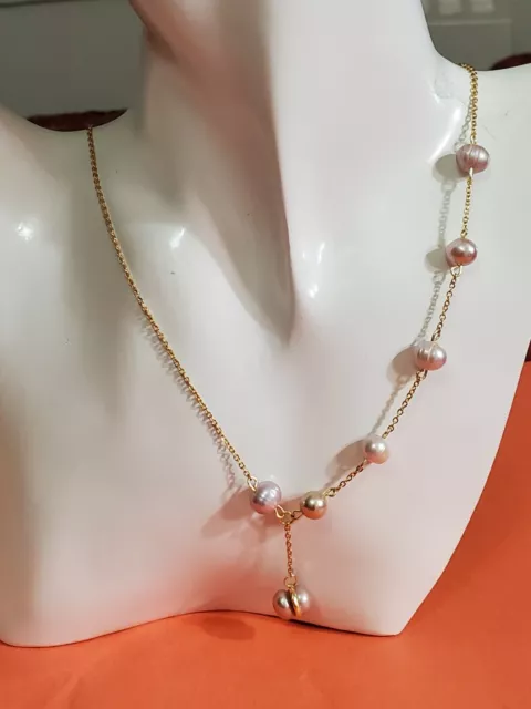 Joyería juego de collar y aretes, perlas de agua dulce