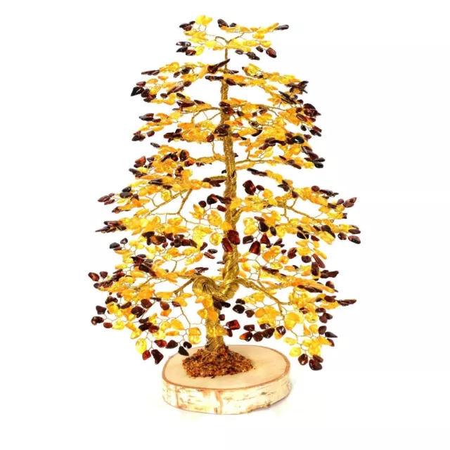 Luxury Amber Tree of Happiness OAK 40cm 1008 Natural Baltic Amber Stones Handmad