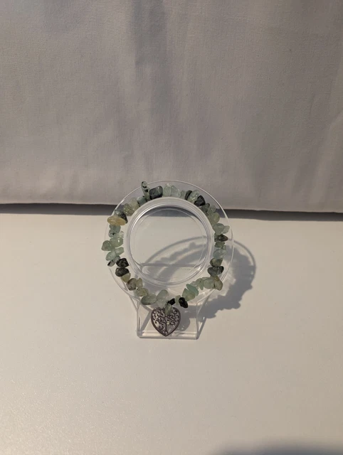Prehnite Chip Bracelet With Tree Of Life Charm
