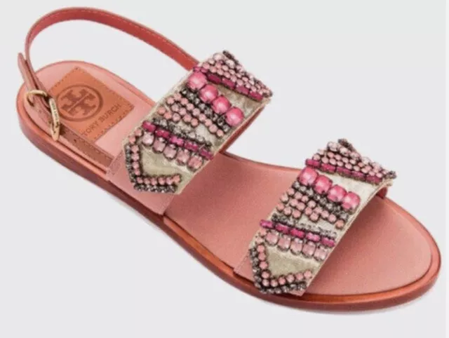 Tory burch delaney sales embellished flat sandal