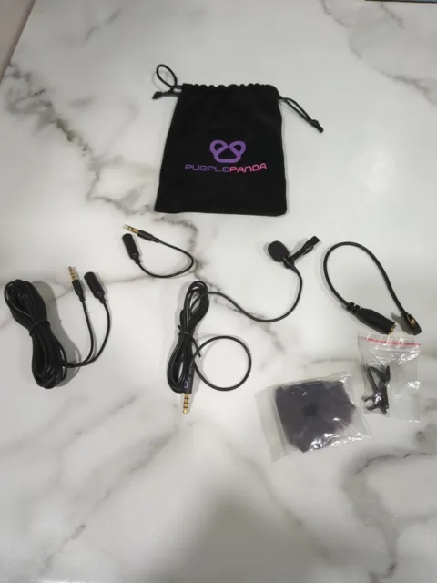 Purple Panda Lavalier Lapel Microphone Kit - Clip on Lav Mic [Original Seller]
