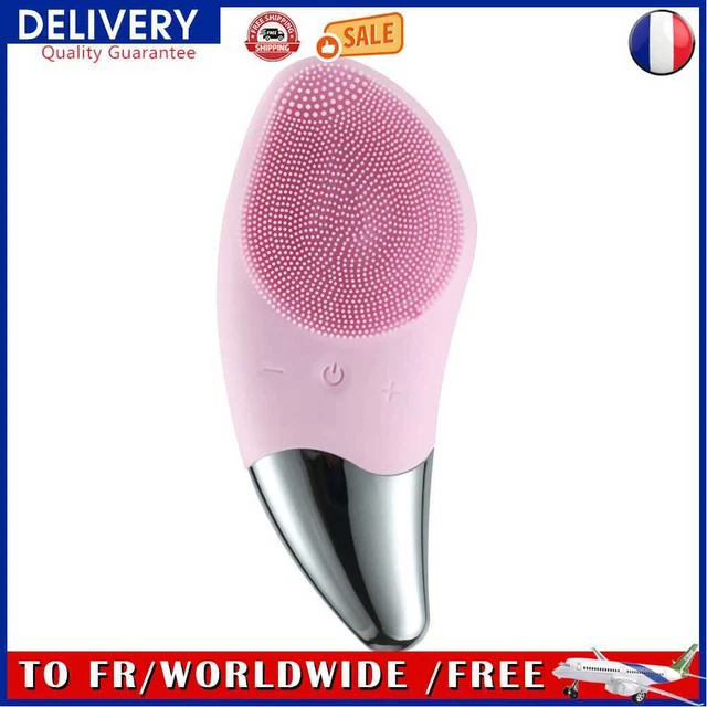 Electric Silicone Facial Cleansing Instrument Vibration Face Washer (Pink)