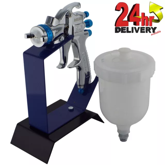 Devilbiss SLG-610 Solvent Gravity Spray Gun 1.3mm Tip + Bench Table Top Stand