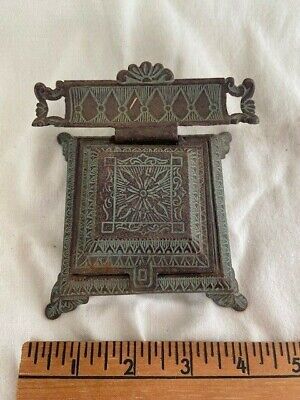 Victorian cast iron inkwell writing pen stand