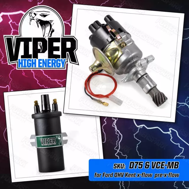 Ford Crossflow Kent Powerspark High Energy Electronic Distributor and Viper Coil
