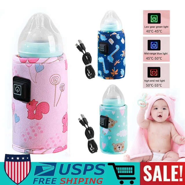 Baby Bottle Warmer Heater Feeding Travel USB Thermostat Bag Milk Pouch Portable