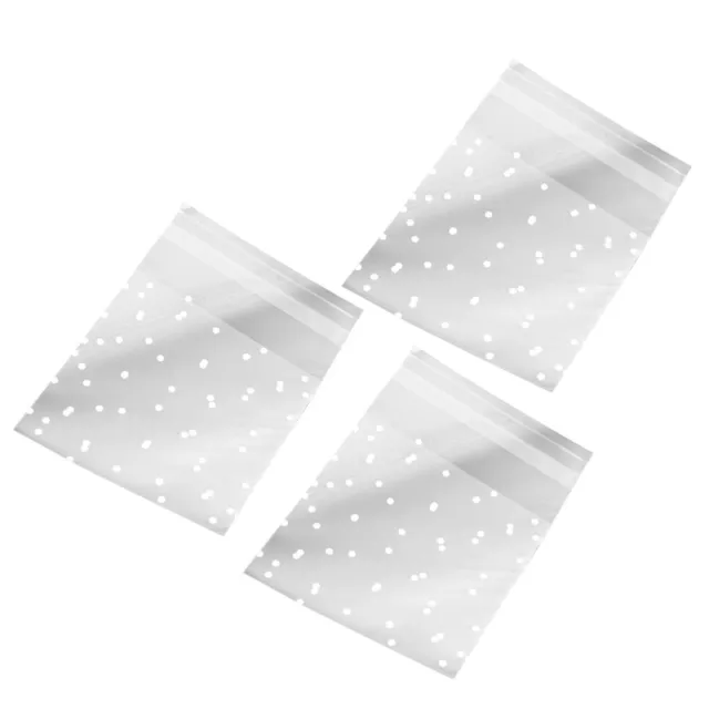 300 PCS White Self Adhesive Cookie Bags Clear Gift for Favors