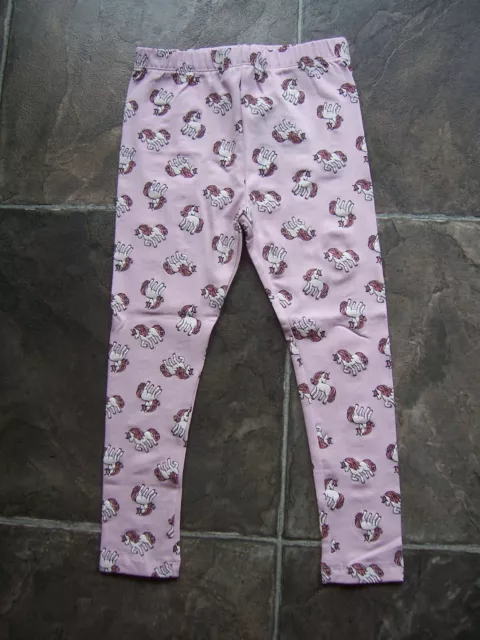 BNWT Girl's Pink Unicorns Cotton Knit Leggings Size 3, 4, 5 & 6