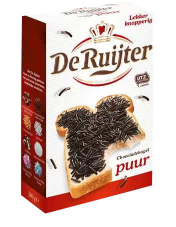 (11,96 EUR/kg) De Ruijter Hagelslag Puur Zartbitterschokolade Streusel 3x 390g