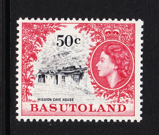 BASUTOLAND 1961-63 50c BLACK & CARMINE-RED SG 78 MNH.