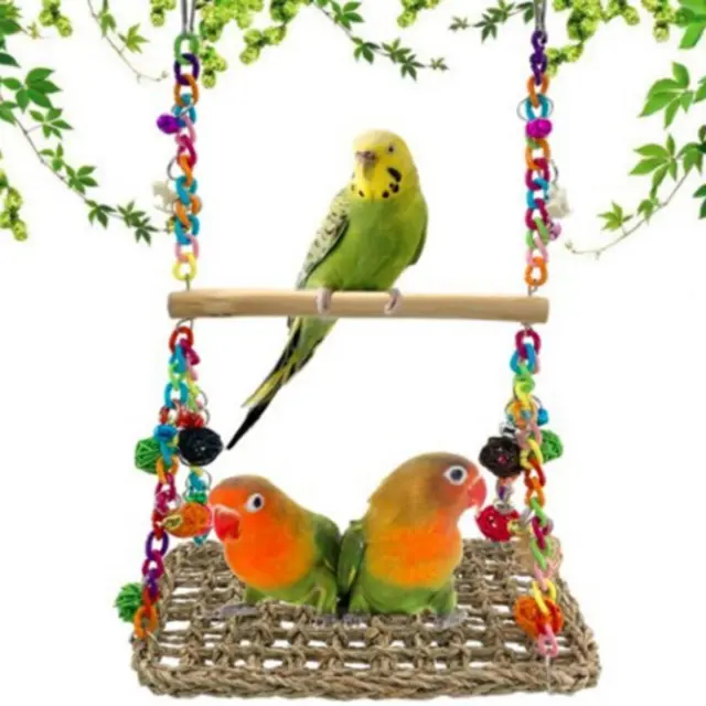 Vogel Holzstange Ständer Schaukel Papagei Haustier Wellensittich Käfig