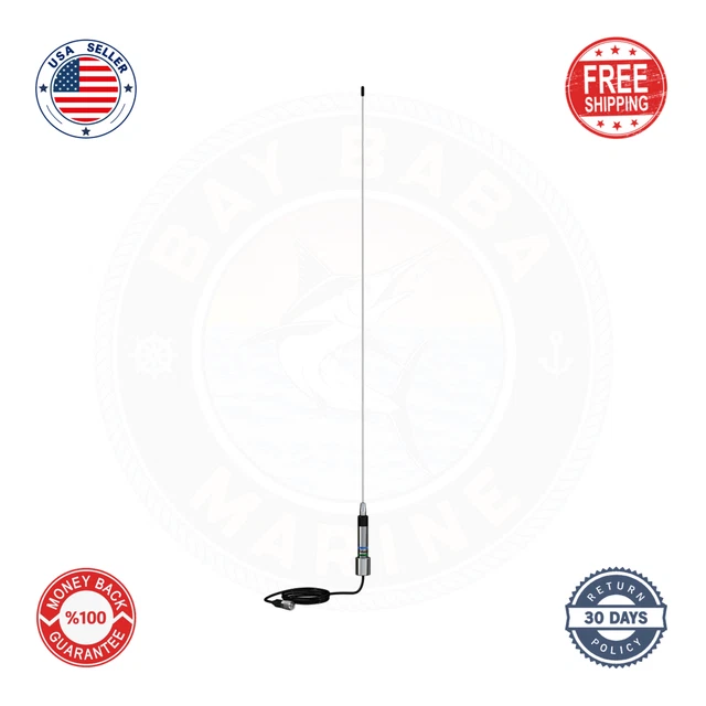 Shakespeare Classic 3' Low Profile Vhf Marine Band 3Db Gain Antenna 15' 5250