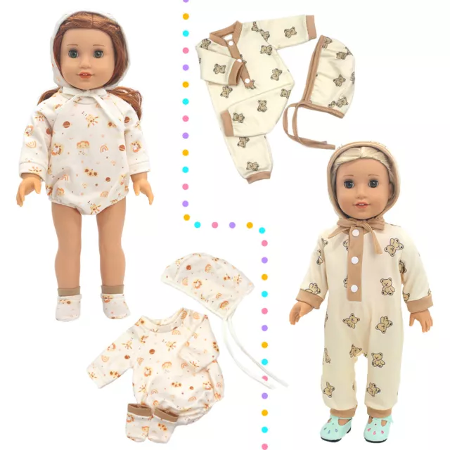 2Set Outfits Boy/Girl Dolls Baby Clothes for 14"- 16" Reborn Baby Dolls Clothing