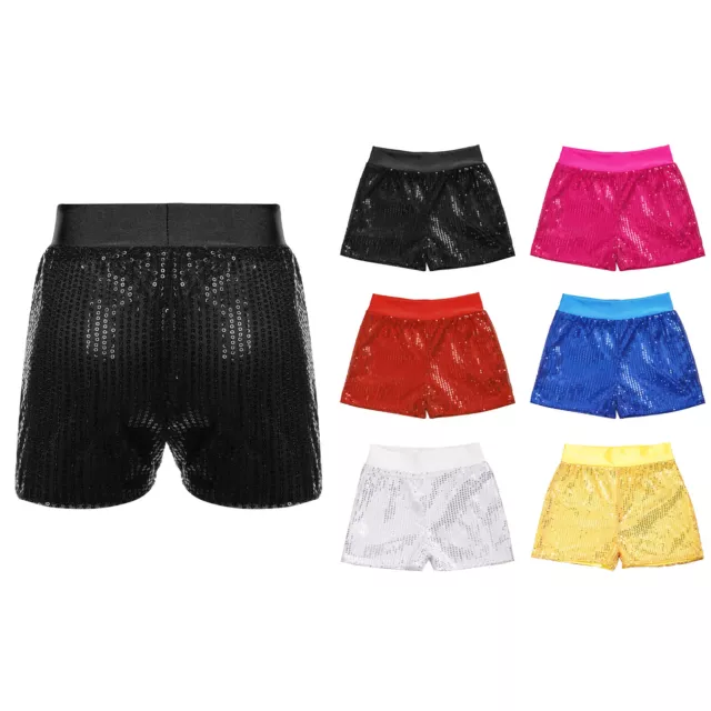 Girls Hot Pants Elastic Waist Shorts Stage Performance Costumes Kids Bottoms